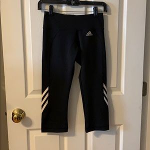 Black and White Adidas Cropped Leggings
